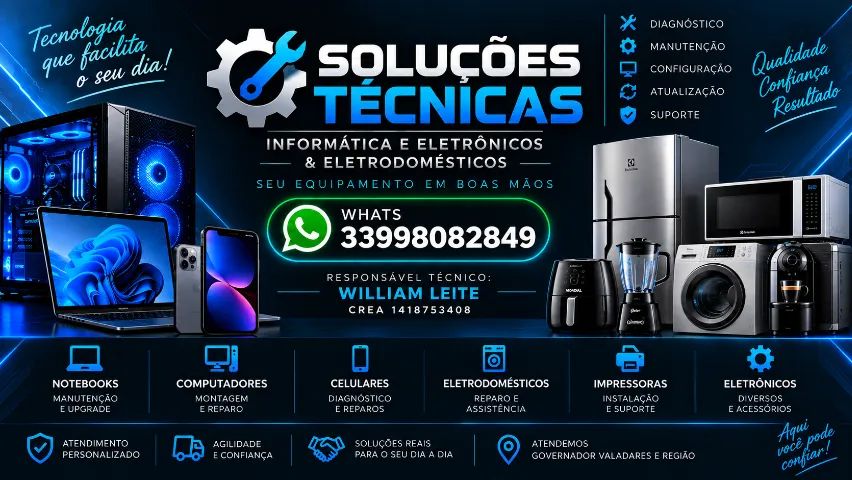 Soluçoes técnicas: informatica, eletrodomesticos, perifericos