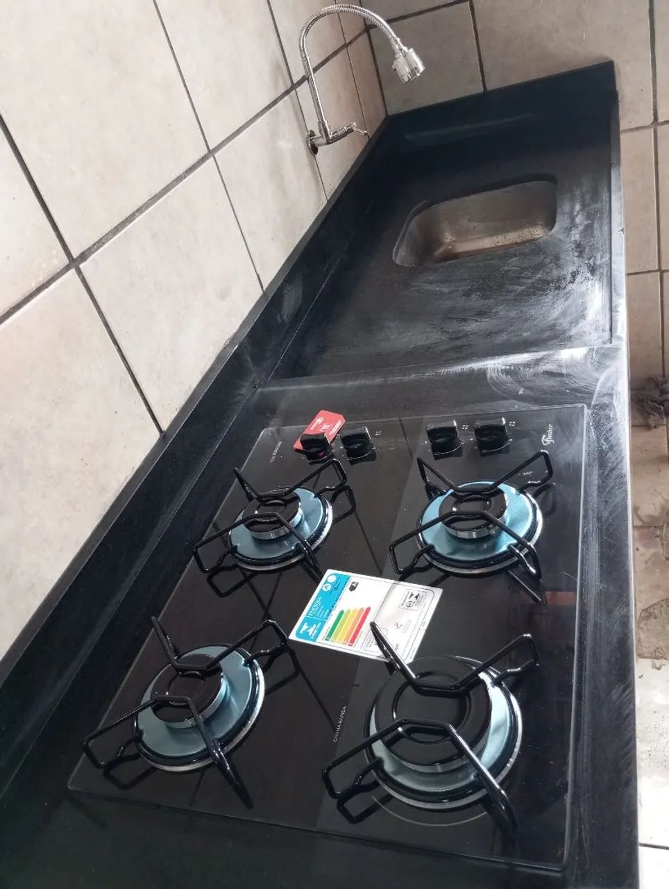 Pia com complemento para fogão cooktop 