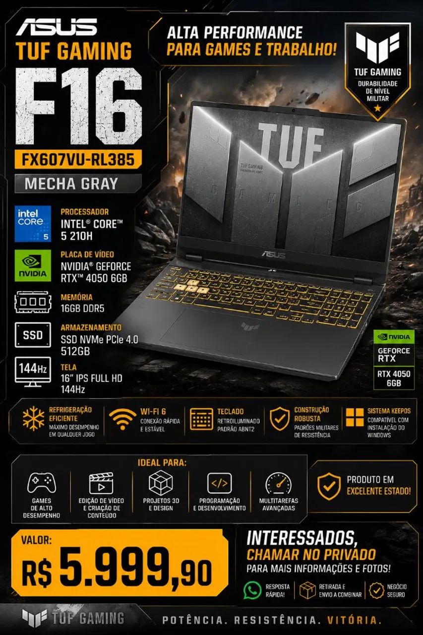 Notebook Asus Tuf F16