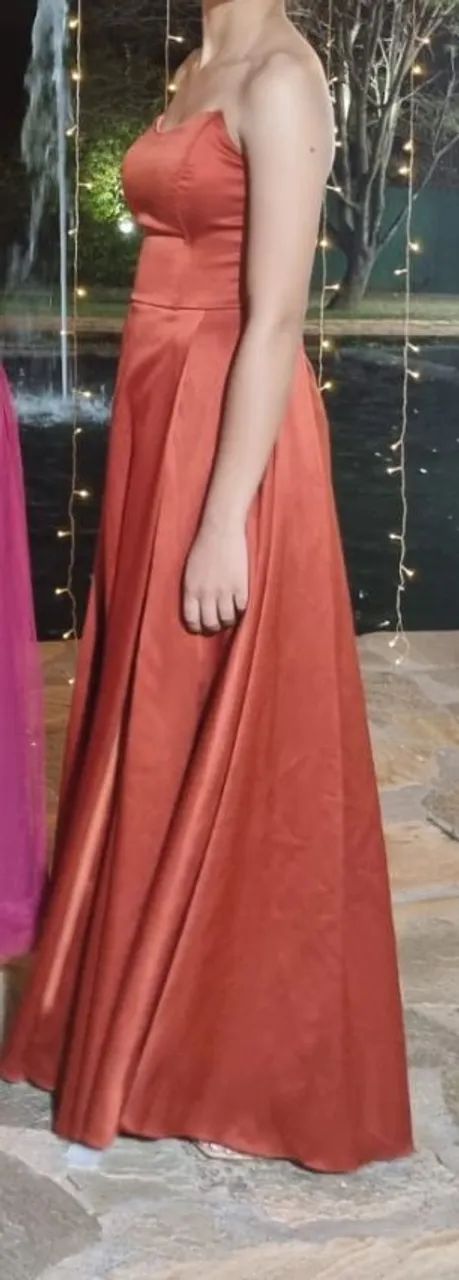 Vestido tomara que caia terracota M - Foto 2