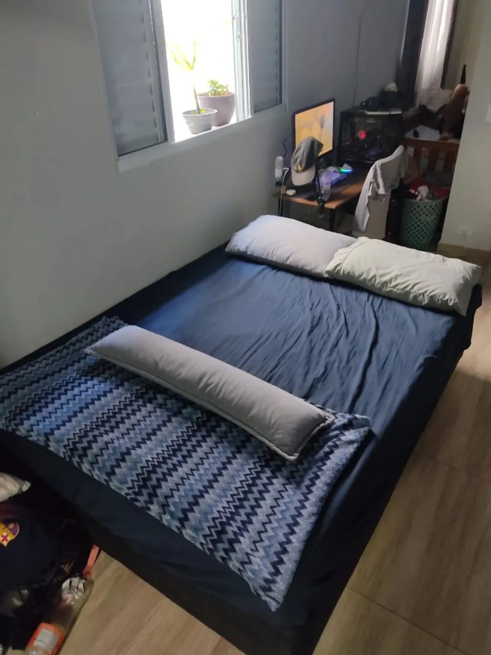 Cama de Casal + Colchão D45 + Capa Impermeável - Ótimo Custo-Benefício