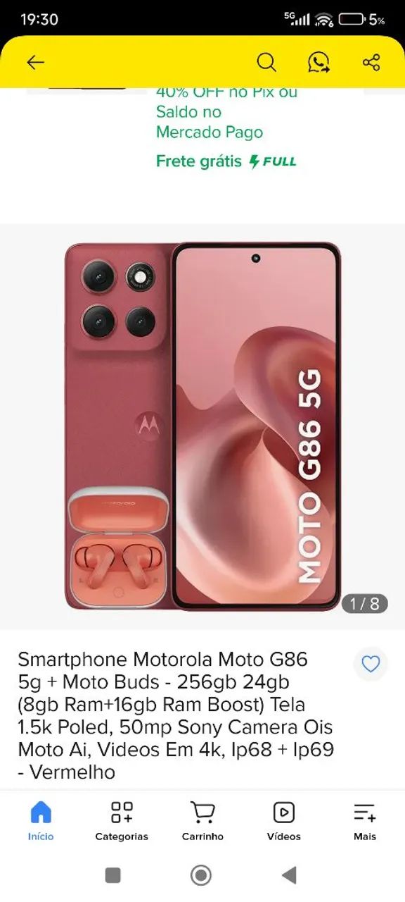 Vendo Moto G 86 5G 6 meses de uso 