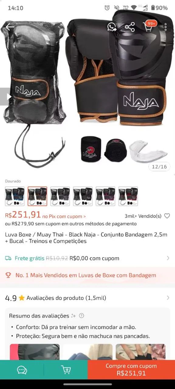 Kit Luvas de Boxe 12oz e 14oz (2 Pares) - Foto 3