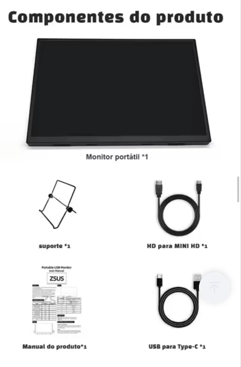 Monitor Portátil ZSUS 16 Polegadas Lacrado  - Foto 2