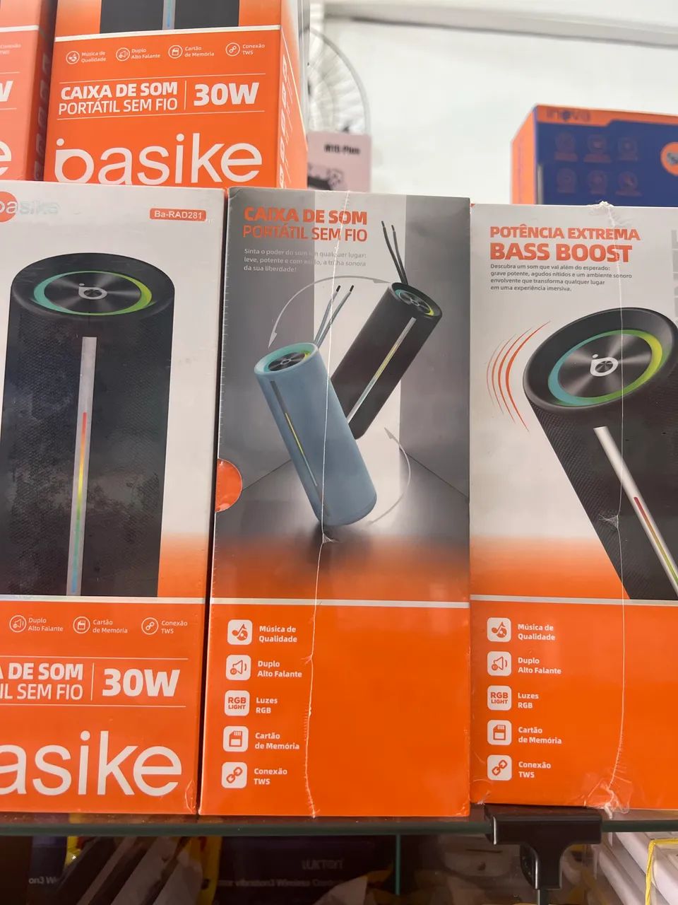 Caixa de Som sem fio portátil Basike 30w