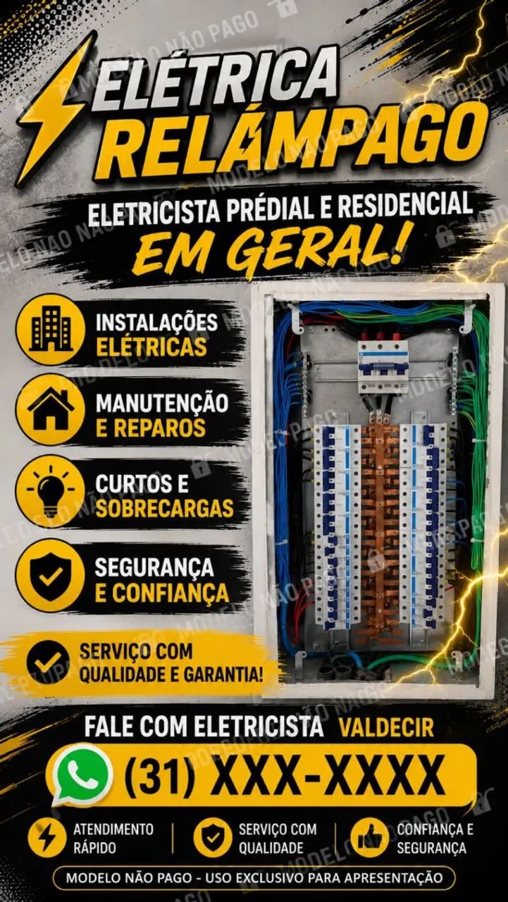Eletricista prédial e residencial em geral 