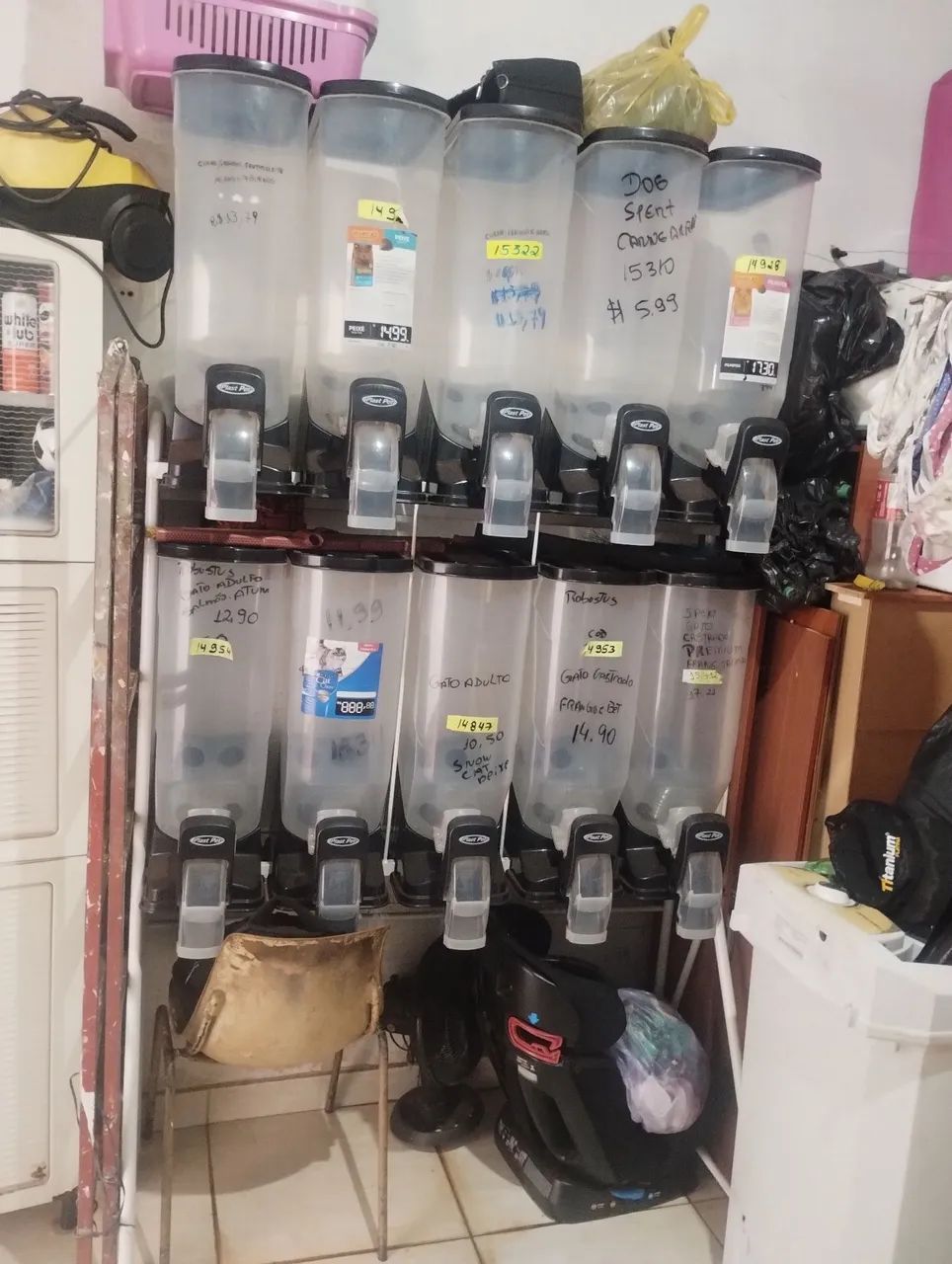 Expositor dispenser de Ração plast-pet