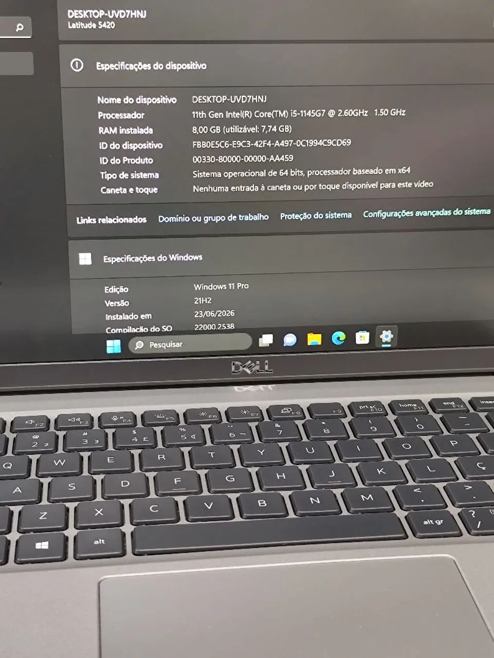 NOTEBOOK DELL i5 11ª/8GB RAM/256GB SSD - Foto 2