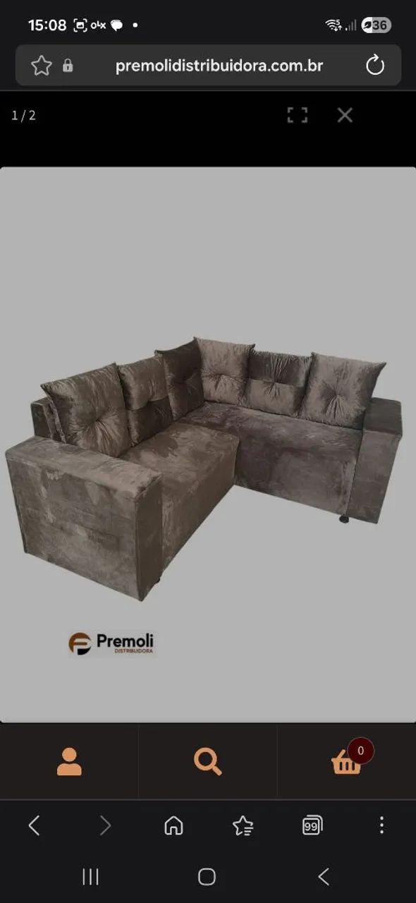 Sofa Madri Almofadas Soltas de canto em L - Foto 4
