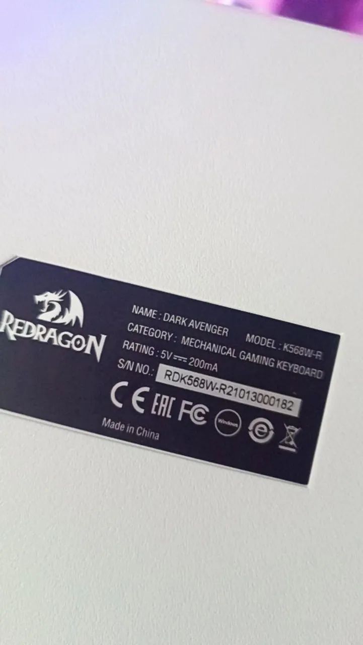 TECLADO MECÂNICO REDRAGON DARK AVENGER - BRANCO - Foto 3