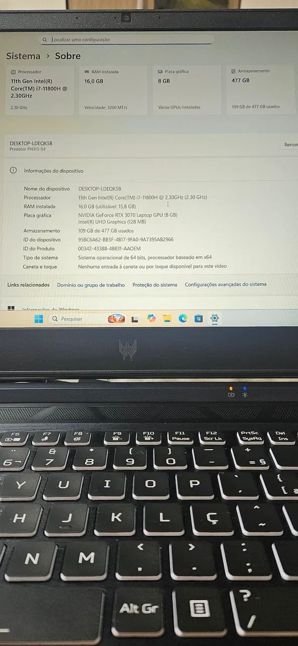 Notebook Gamer Predator Elios  - Foto 2