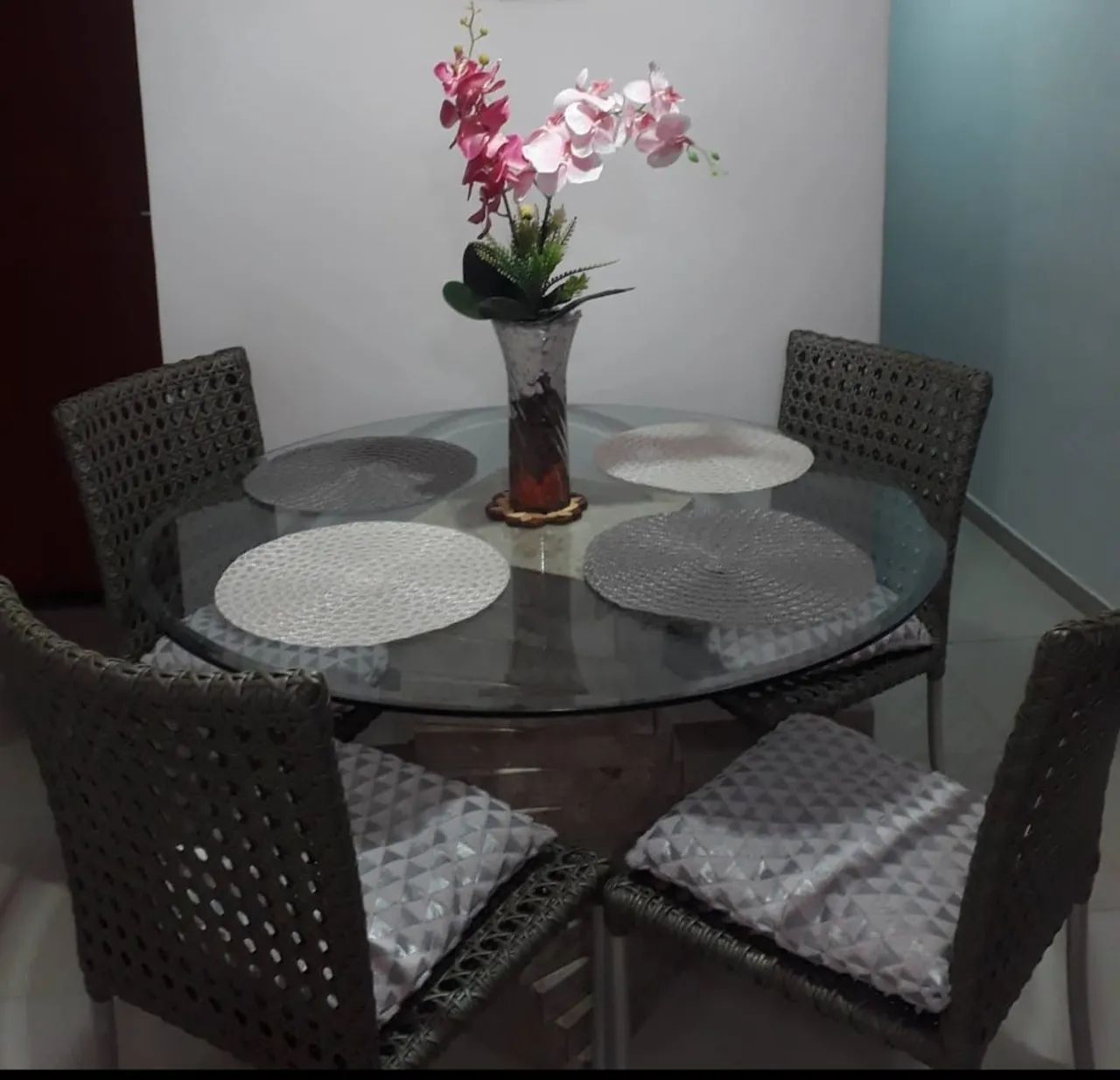 Mesa de vidro com mármore  - Foto 2