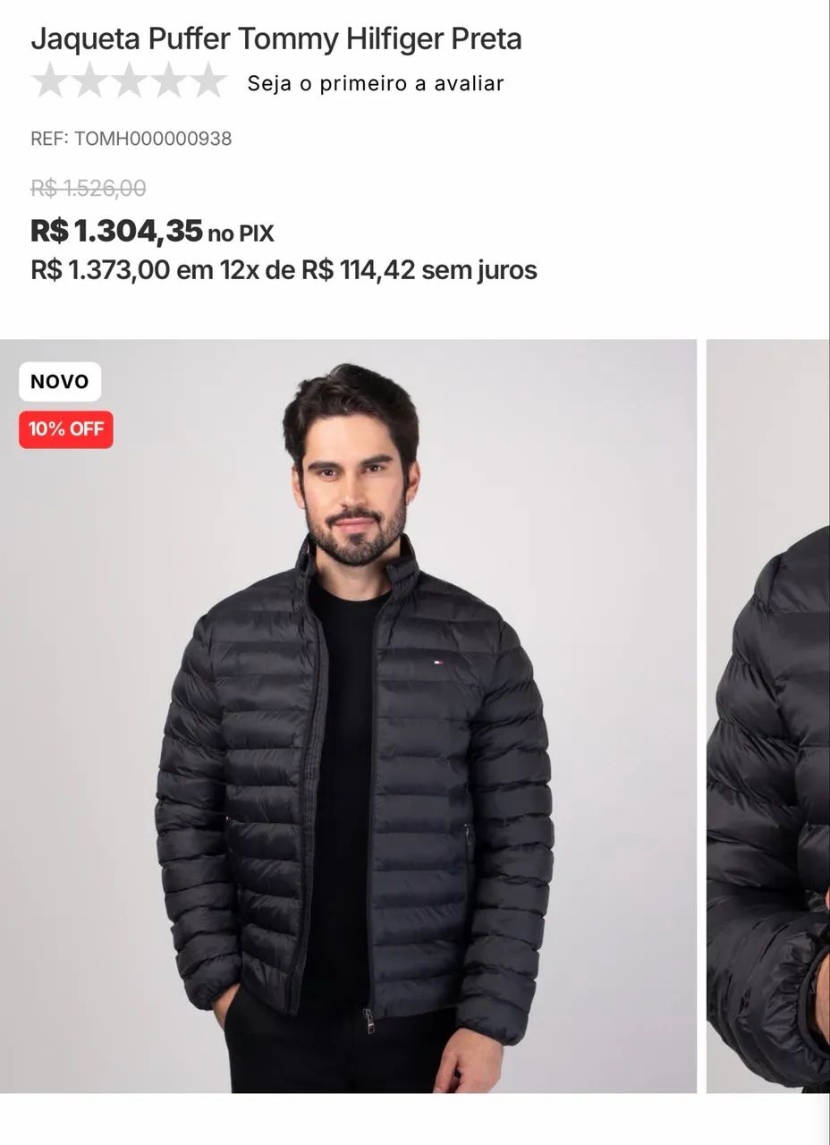 Jaqueta Tommy Hilfiger corta vento puffer com pluma de ganso   - Foto 4