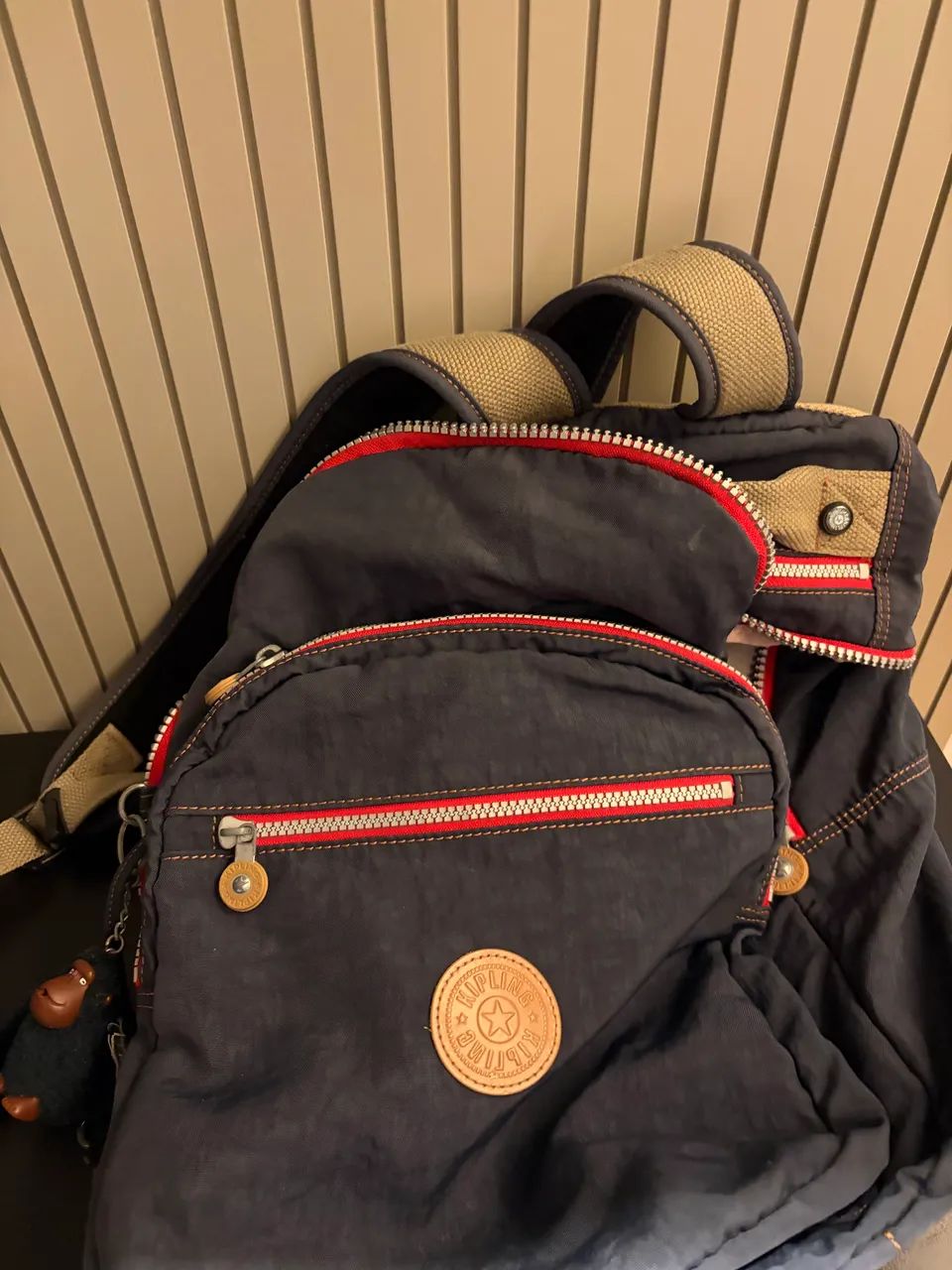 Mochila Kipling Original - Azul Marinho - Semi-nova - Foto 3