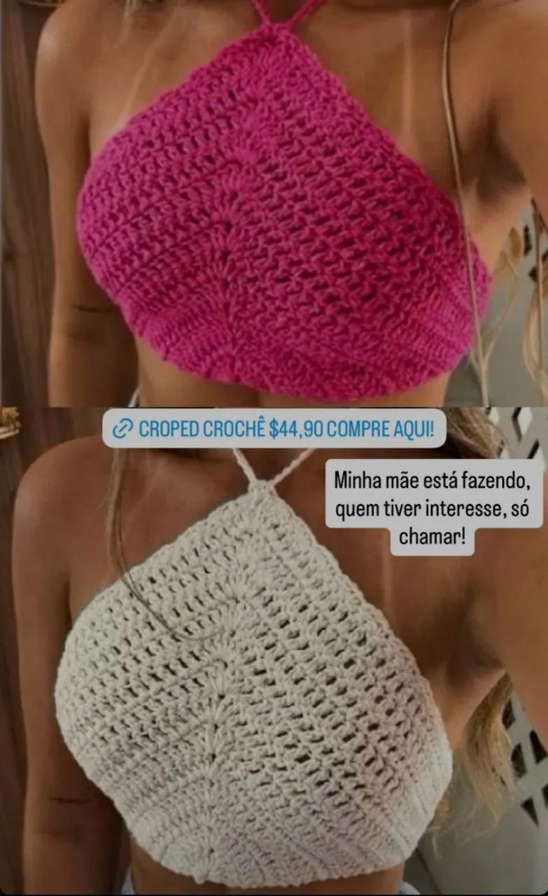 Top cropeed crochê 