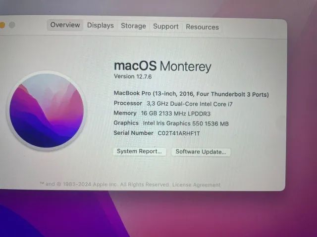 MacBook Pro A1706 13 i7 16GB 512GB SSD Touch Bar - Foto 3