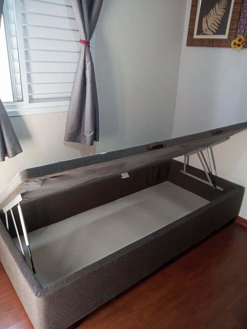 Cama box baú solteiro com colchão 