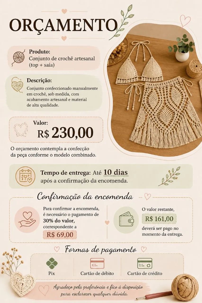 Conjunto de crochê  - Foto 5