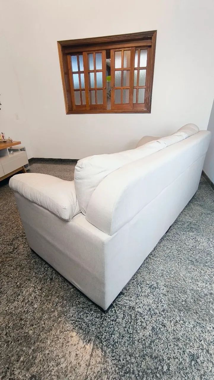 **Sofá 3 Lugares em Linho - 2,06m - Excelente Estado**<br> - Foto 5