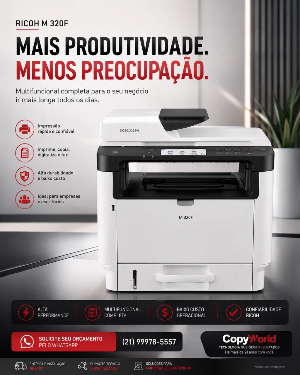 Locação de impressoras e multifuncionais 