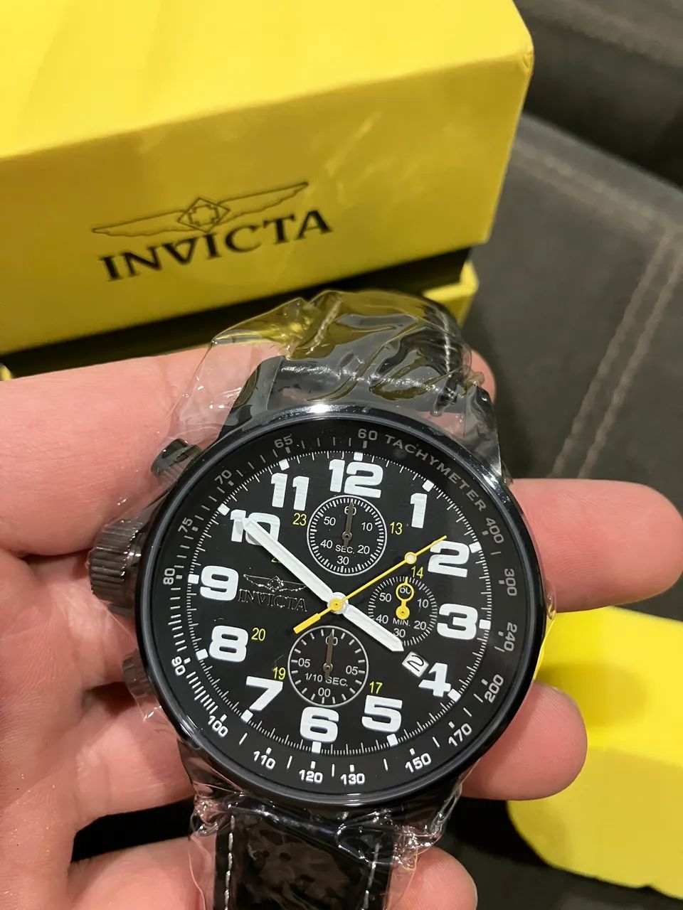 Relógio invicta original 3332 force preto couro - Foto 5