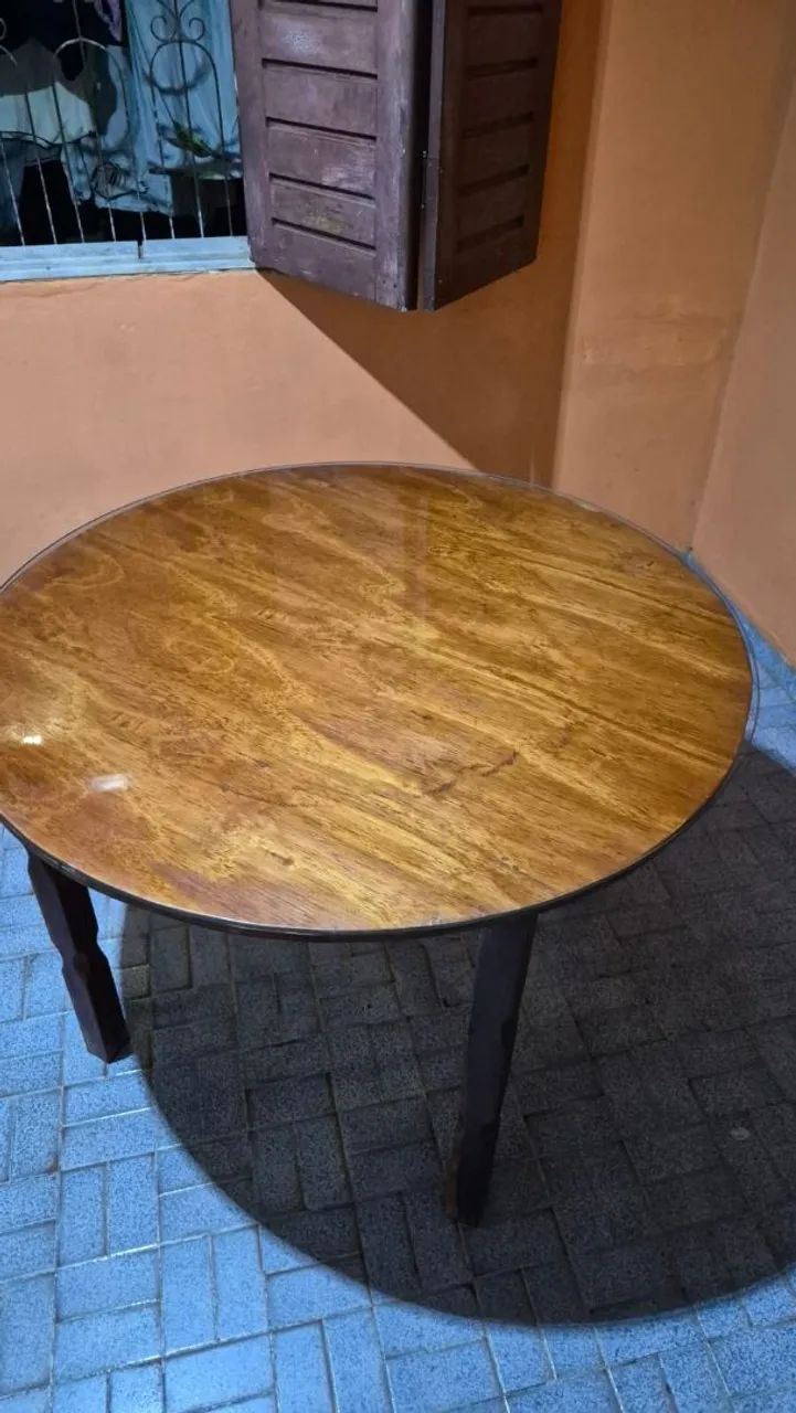 Mesa de madeira com vidro  - Foto 3