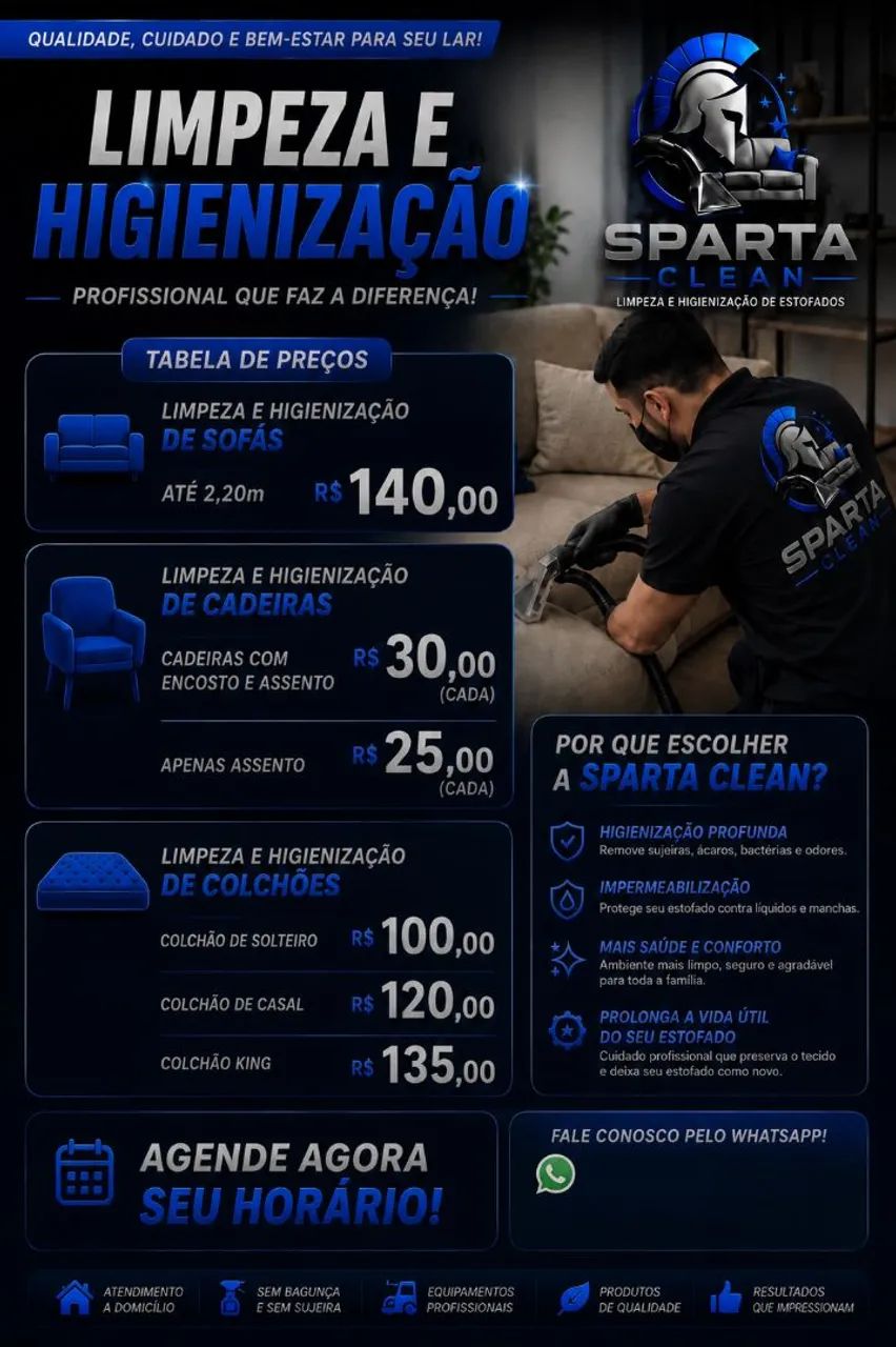 Limpeza e higienização de estofados 