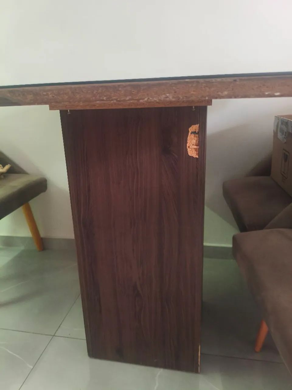 Mesa tampo de vidro seminova - Foto 4