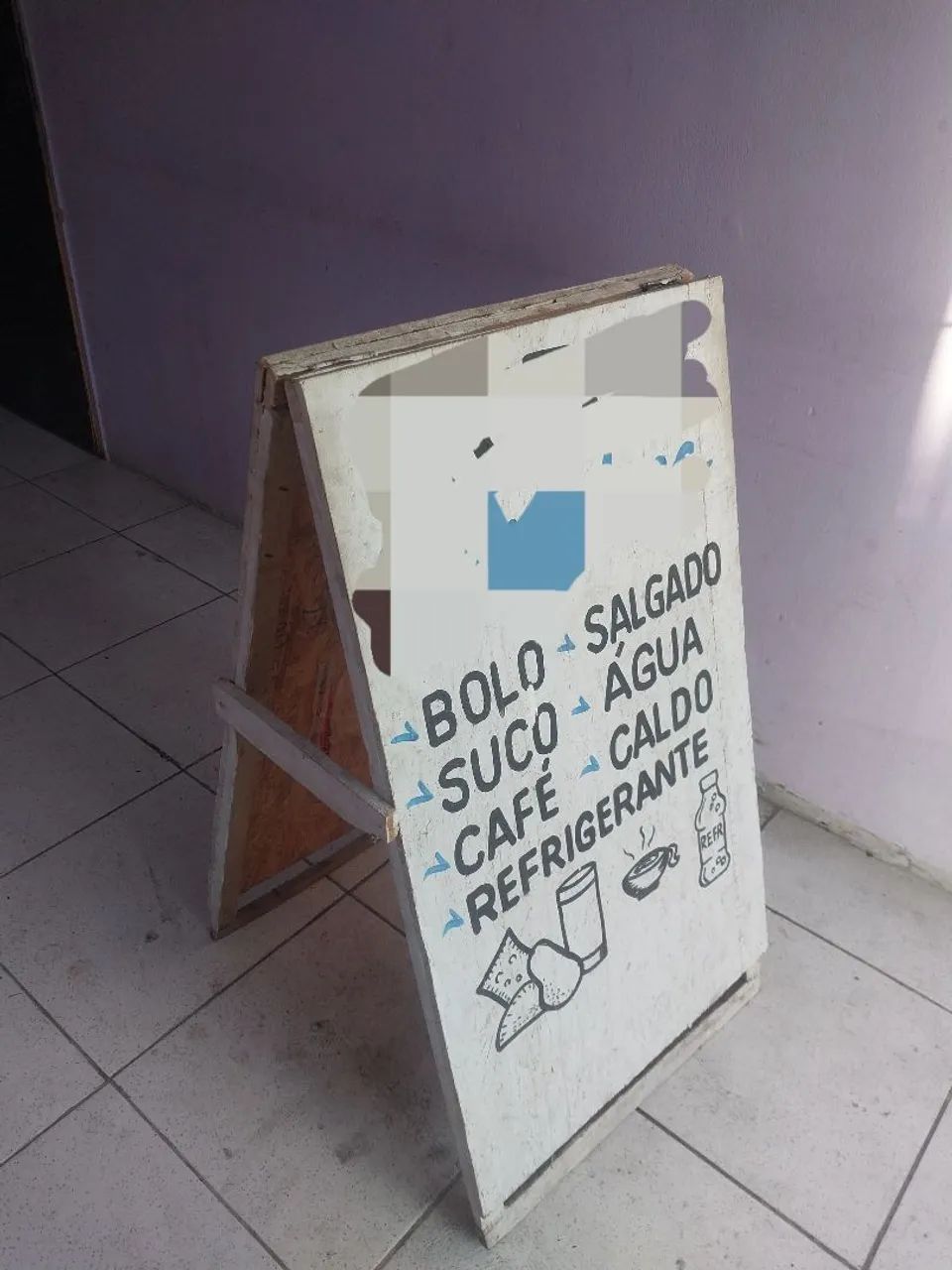 Placa cavalete para propaganda de calçada 