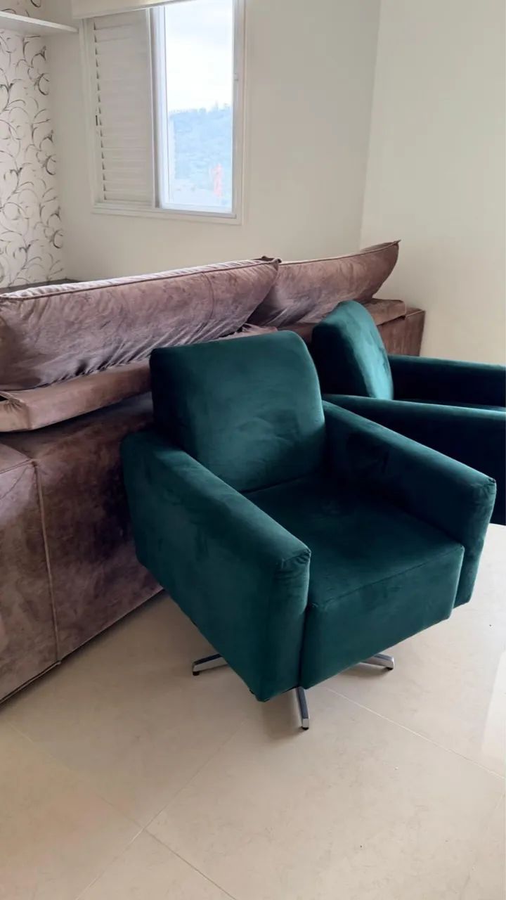 Conjunto de Sofás + 2 Poltronas Giratórias | Excelente Estado - Foto 4