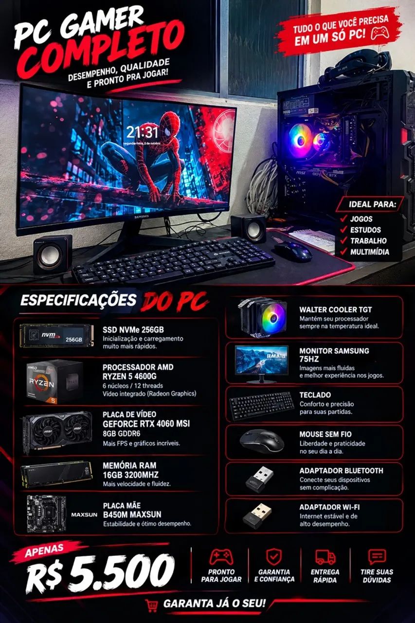 Pc gamer venda ou troca em iPhone 