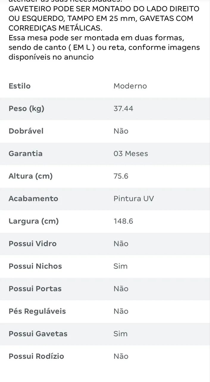 Mesa de escritório  - Foto 5