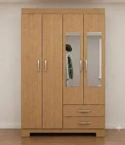  Guarda-Roupas Moscou com 4 Portas e espelho