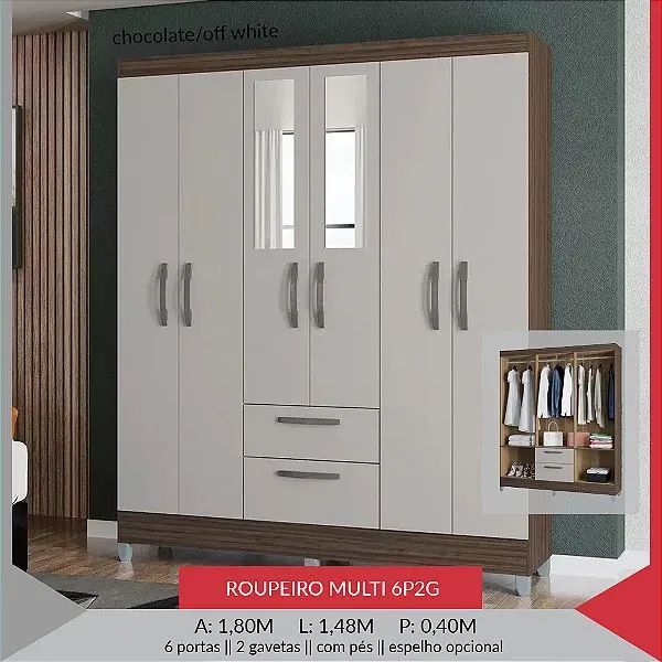 Roupeiro Multi - Chocolate off white 