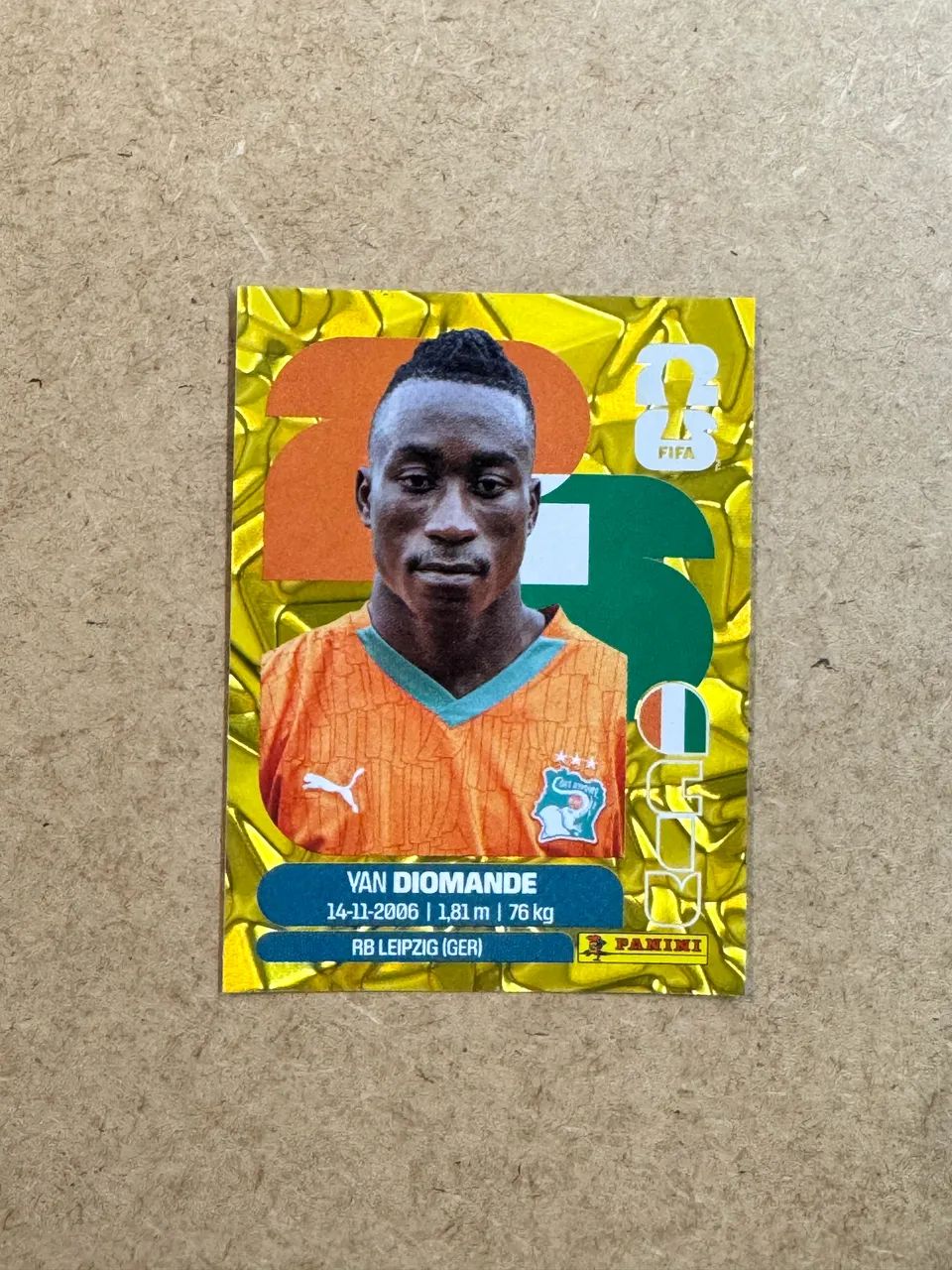 Van Diomande Gold Crumple Panini CIV18