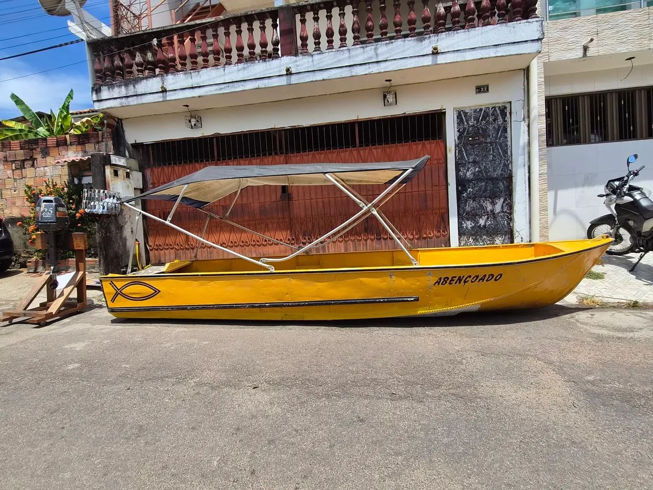 Bote de alumínio 5m com motor 25hp - Foto 2