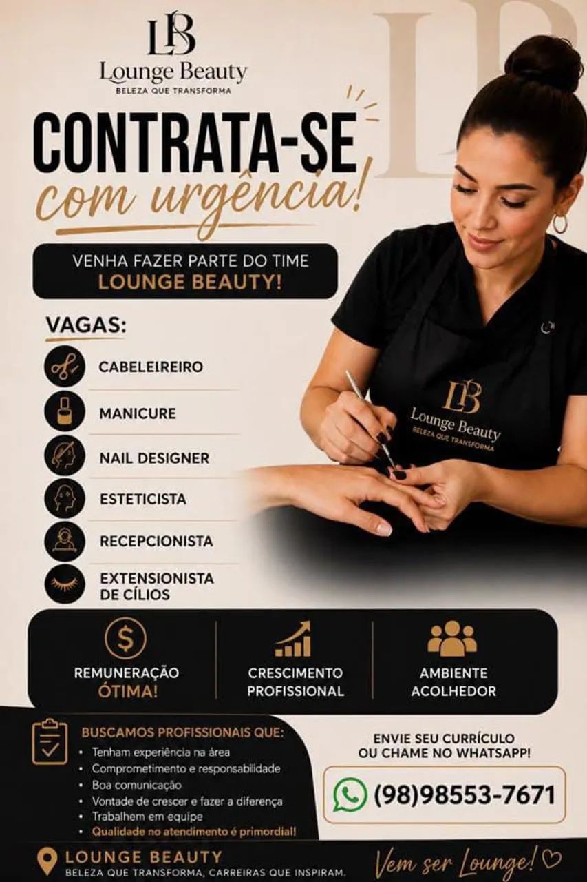 Vaga em salão de blz.