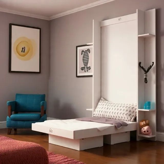 CAMA DE SOLTEIRO ARTICULADA COM ESTANTE