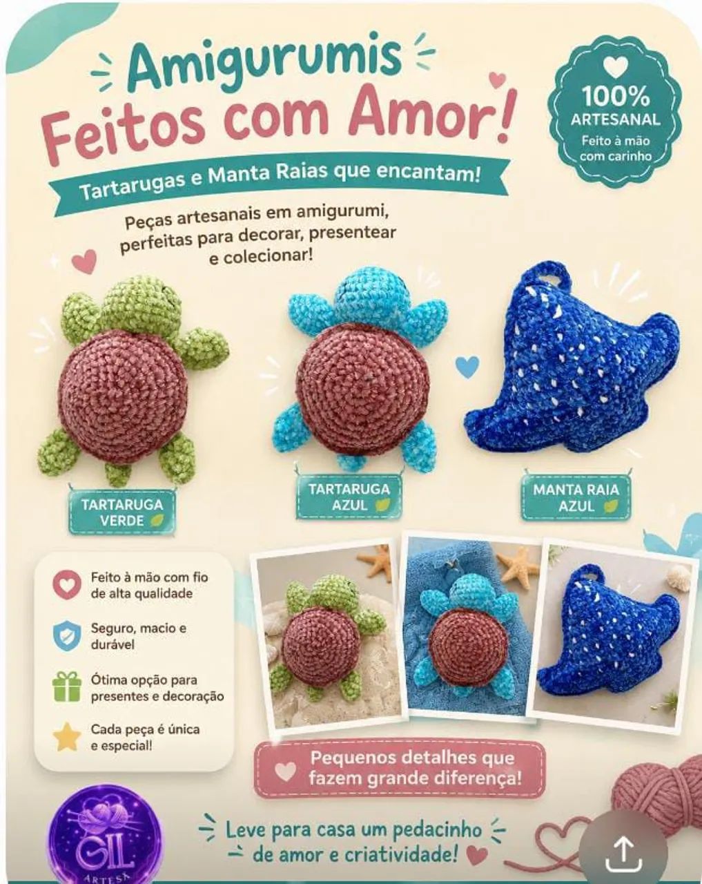 Amigurimi Artesanal- Feito a mão com carinho