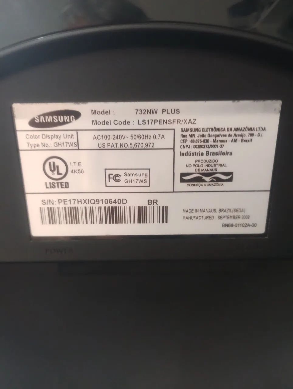 MONITOR SAMSUNG 17" 732NW PLUS - Foto 4