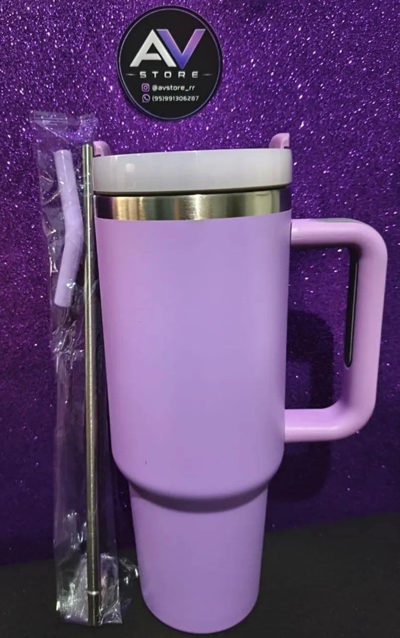 Copo término 1.2L inox com alça e canudo, qualidade premium! @avstore_rr  - Foto 5