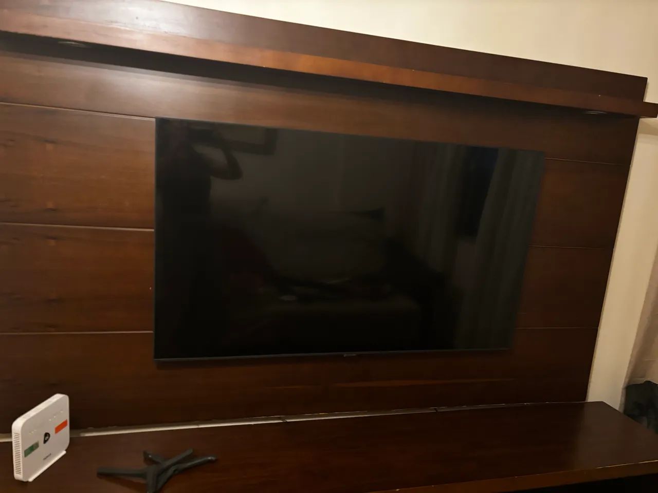 Painel e rack madeira  - Foto 3