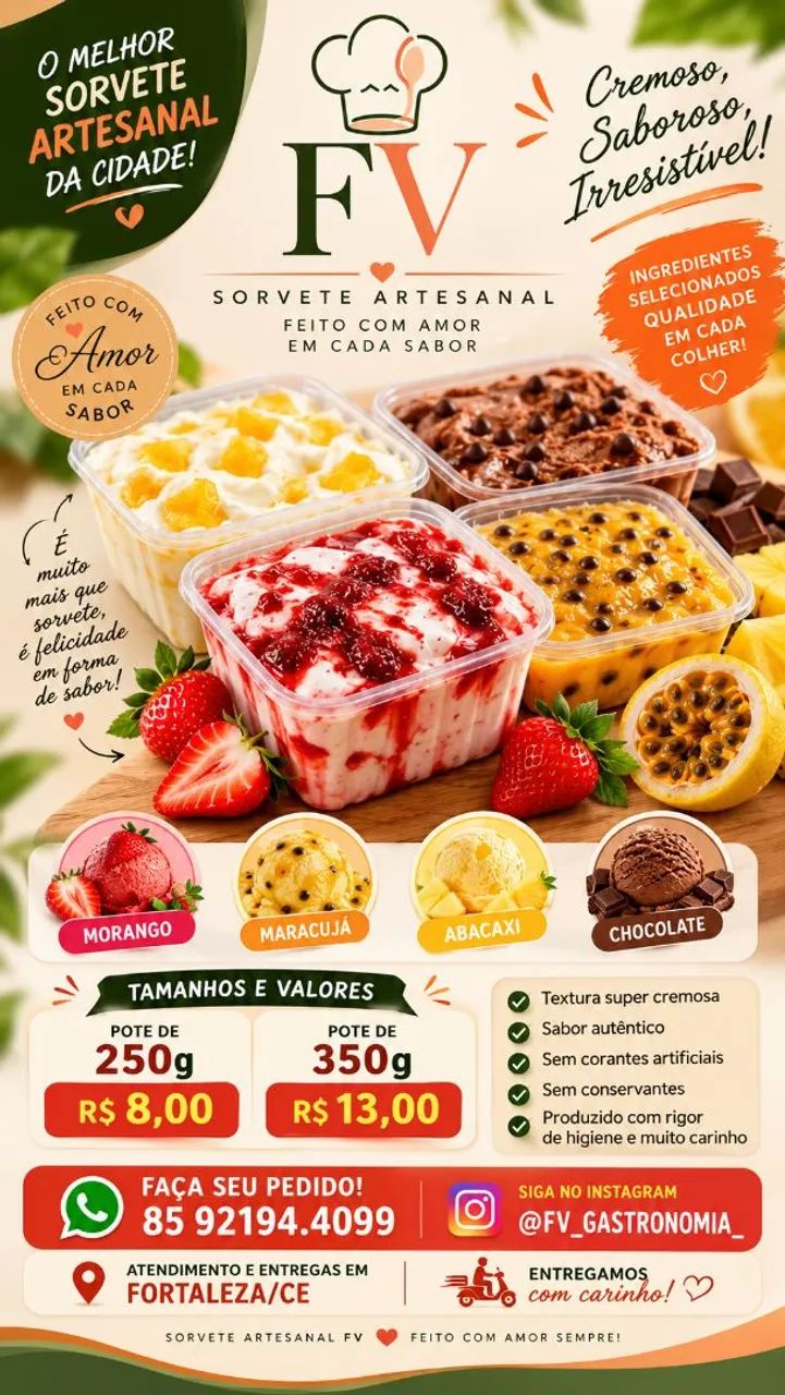 Gastronomia /sorvetes artesanais 