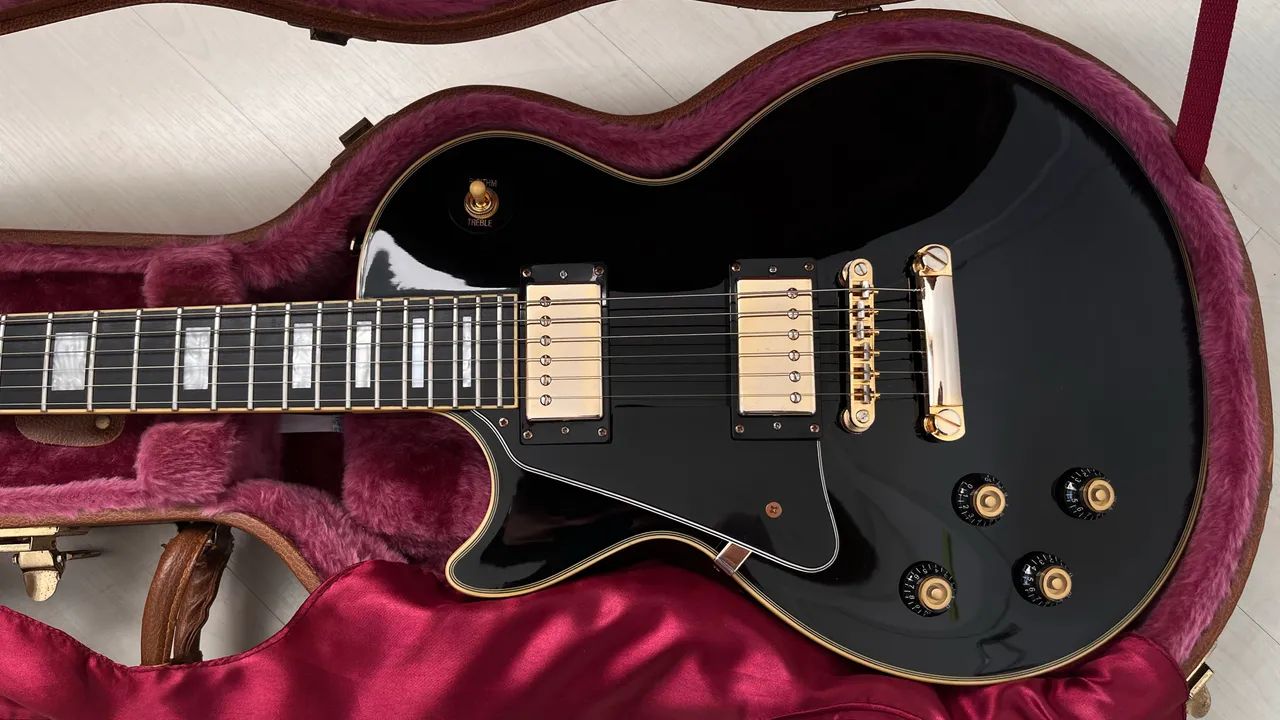 Guitarra Epiphone Les Paul custom pro ebony canhoto - Instrumentos