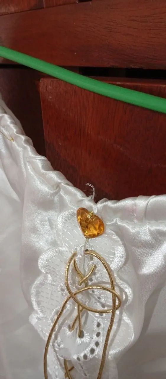 Conjunto saia rodada cetim branco - Foto 5