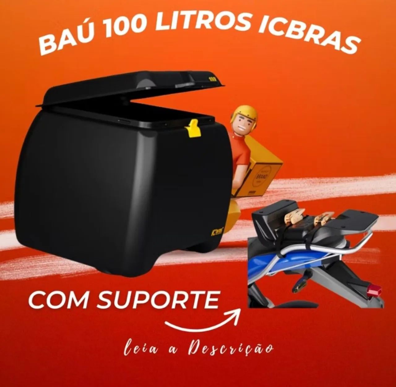 Baú 100 Litros ,  ICBRAS com suporte 