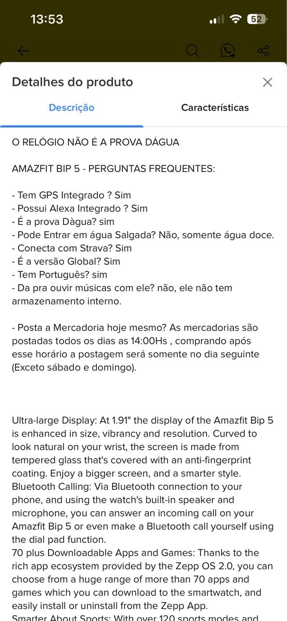 Relógio Smartwatch Amazfit Bip 5 - Foto 4
