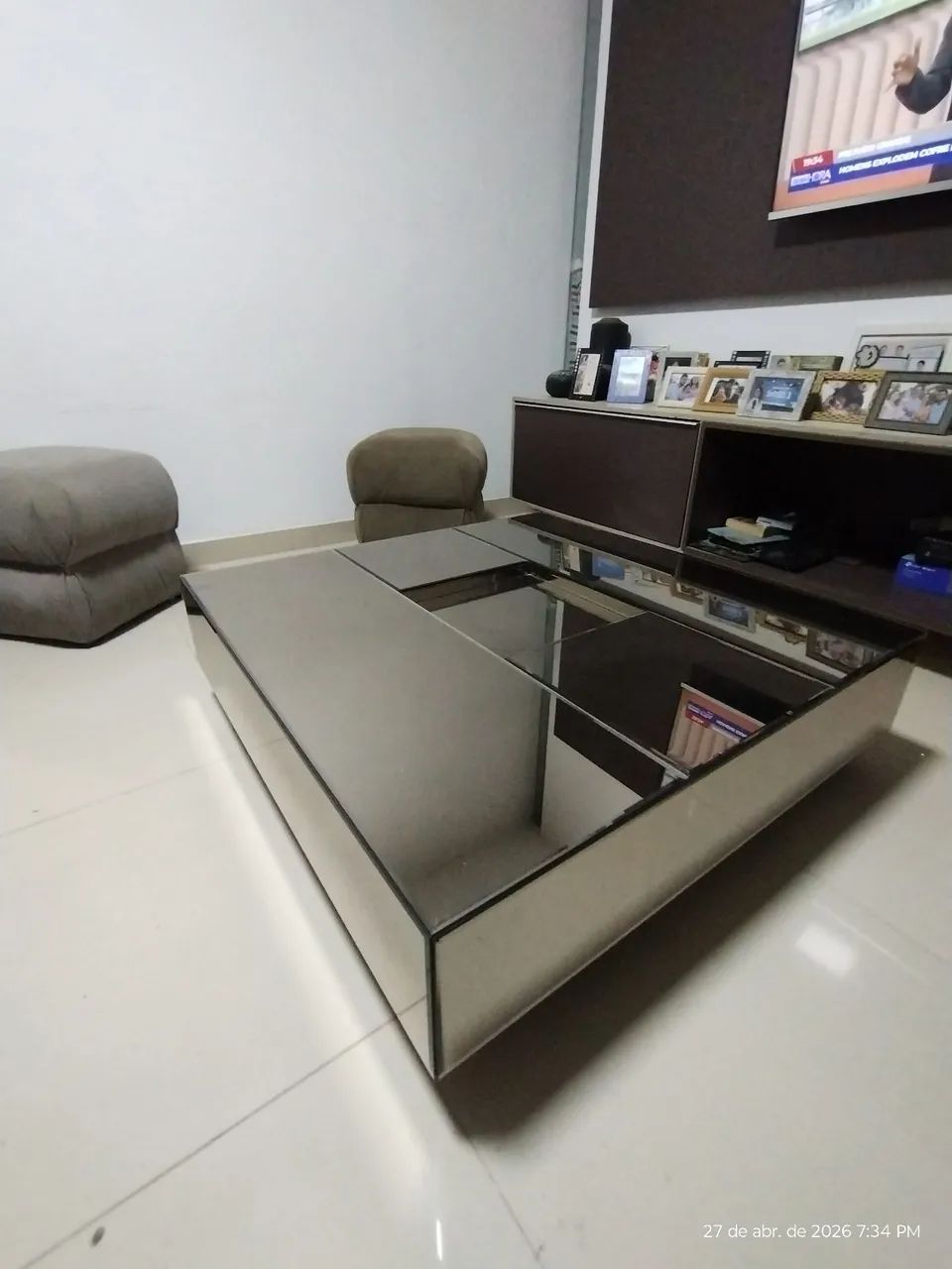 Centro de Mesa para Sala de Estar Espelho Bronze Reflecta