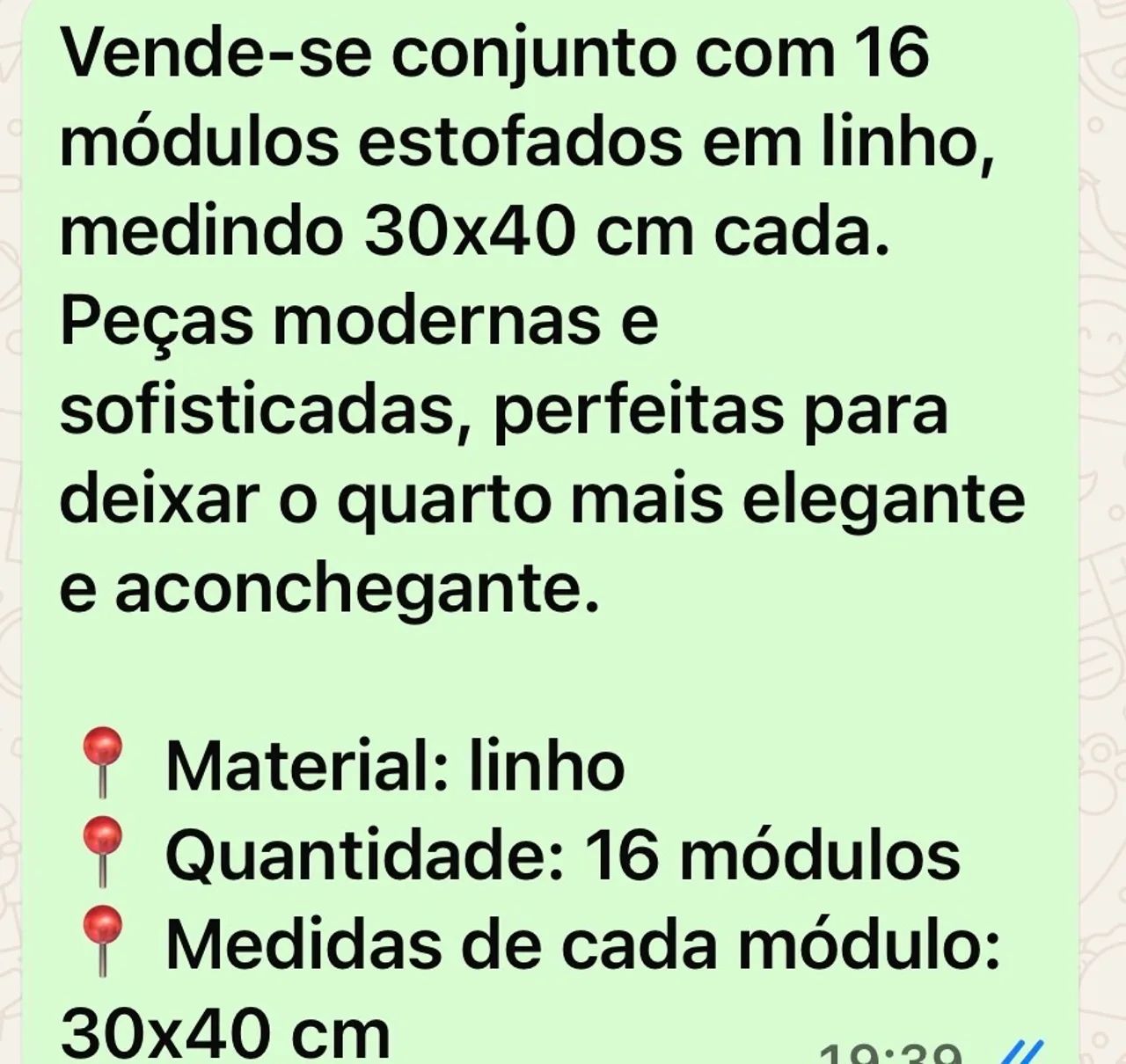 Cabeceira em linho -16 módulos 30x40cm - Foto 4