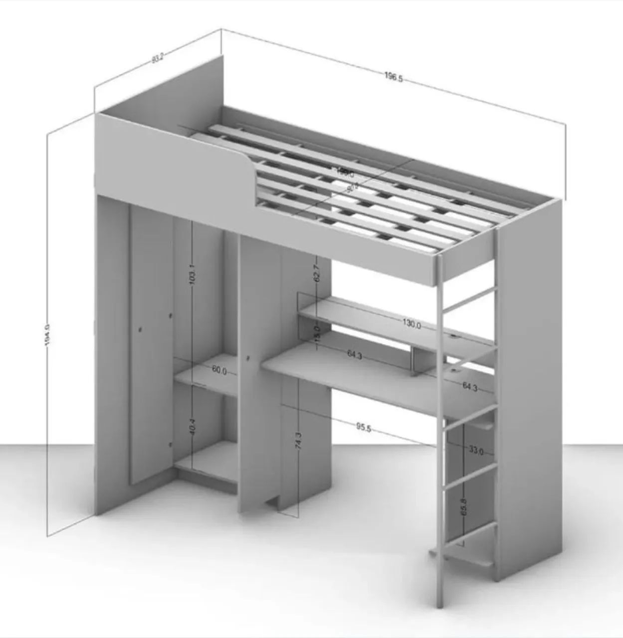 Cama beliche  com mesa e guarda roupa  - Foto 5